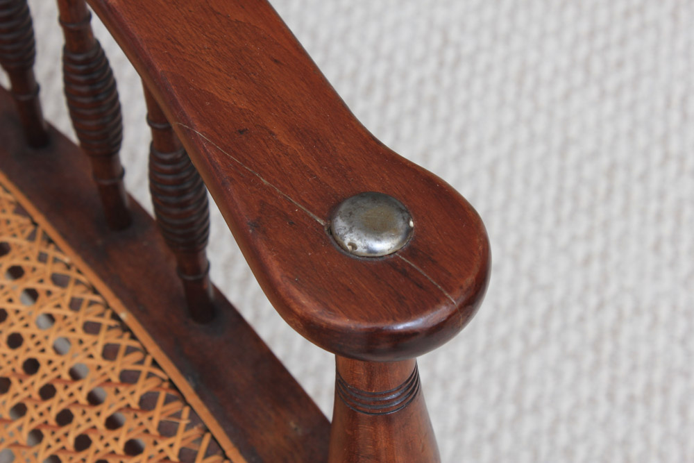 Antique Birch and Cane Rocking Chair