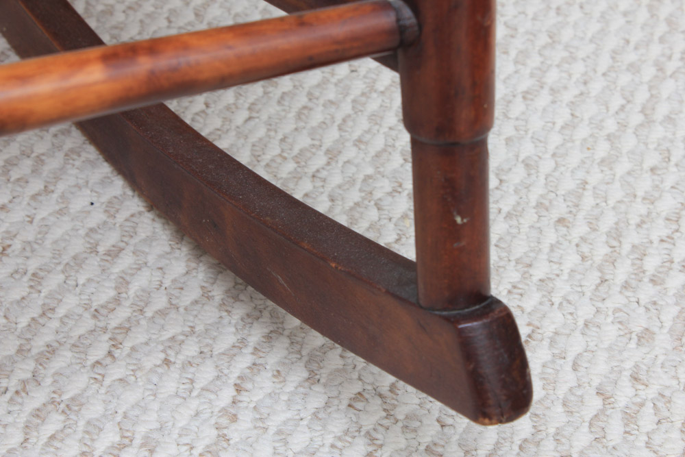 Antique Birch and Cane Rocking Chair