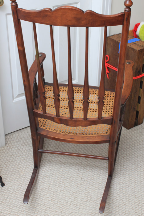 Antique Birch and Cane Rocking Chair