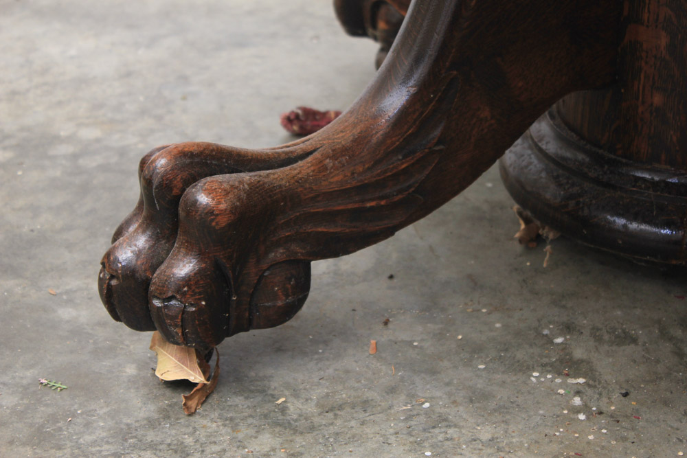 Empire Style Oak Paw Foot Coffee Table