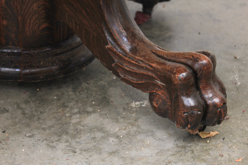 Empire Style Oak Paw Foot Coffee Table
