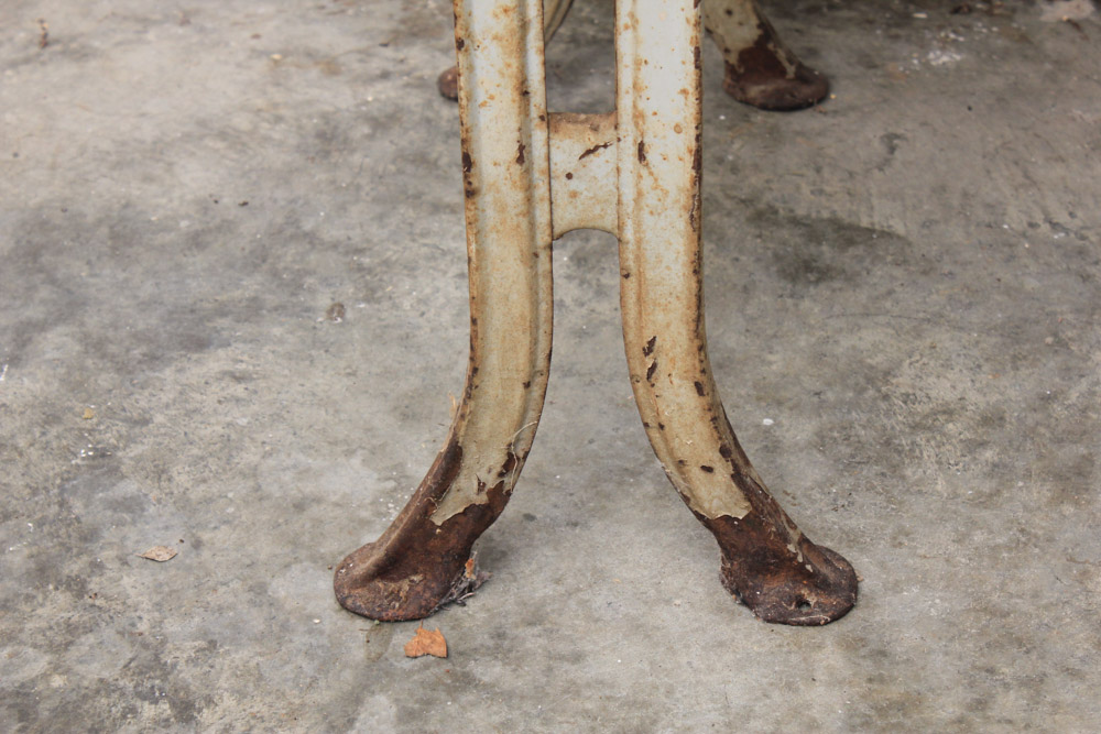 Vintage Painted Metal and Maple School Desk