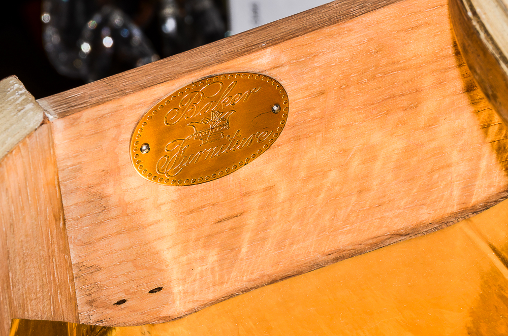 Cream and Gold Louis XVI Style Console Table by Baker Furniture