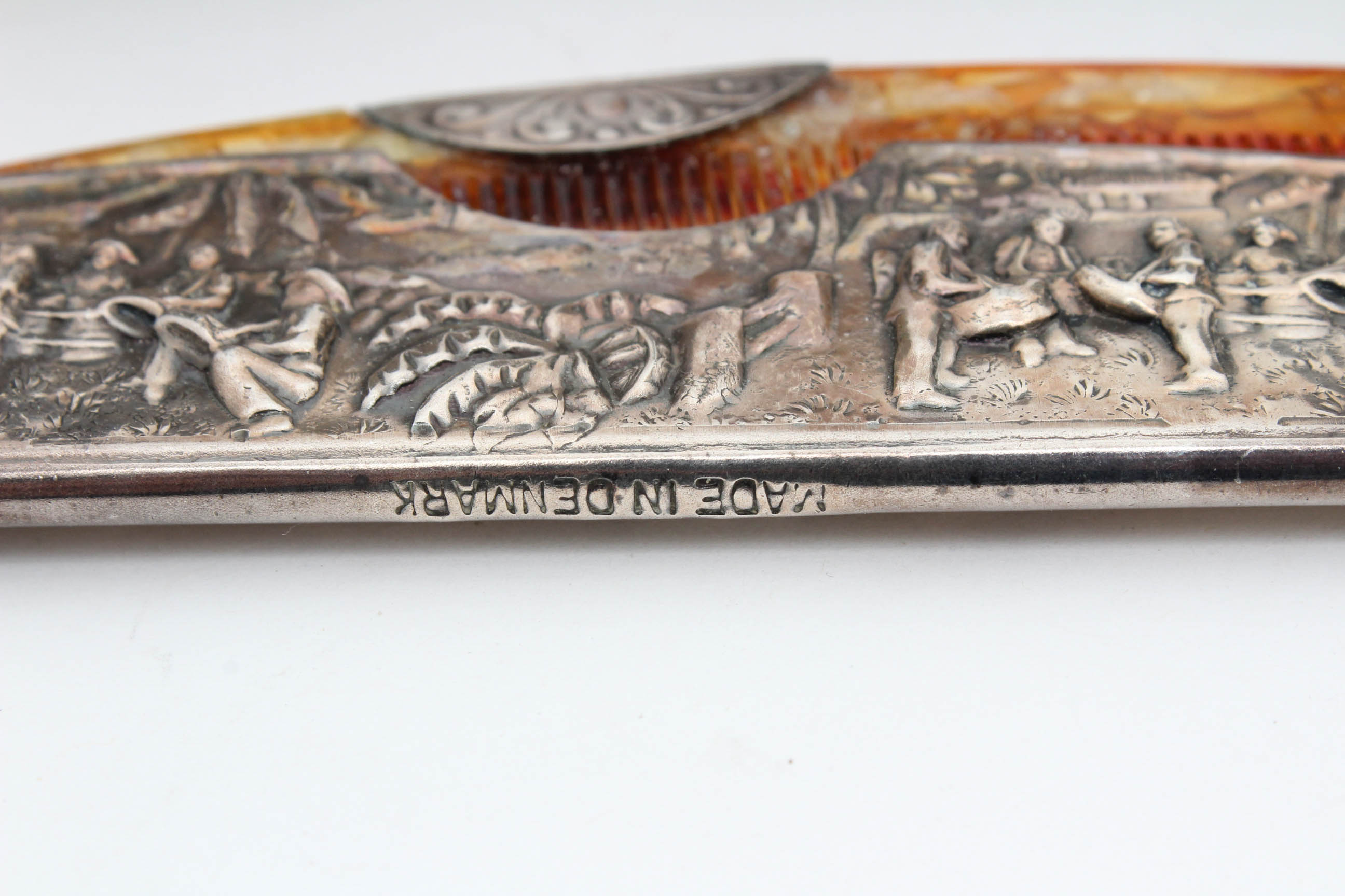 Vintage 800 Silver Lighters and Danish Silver Plate and Faux Tortoiseshell Comb