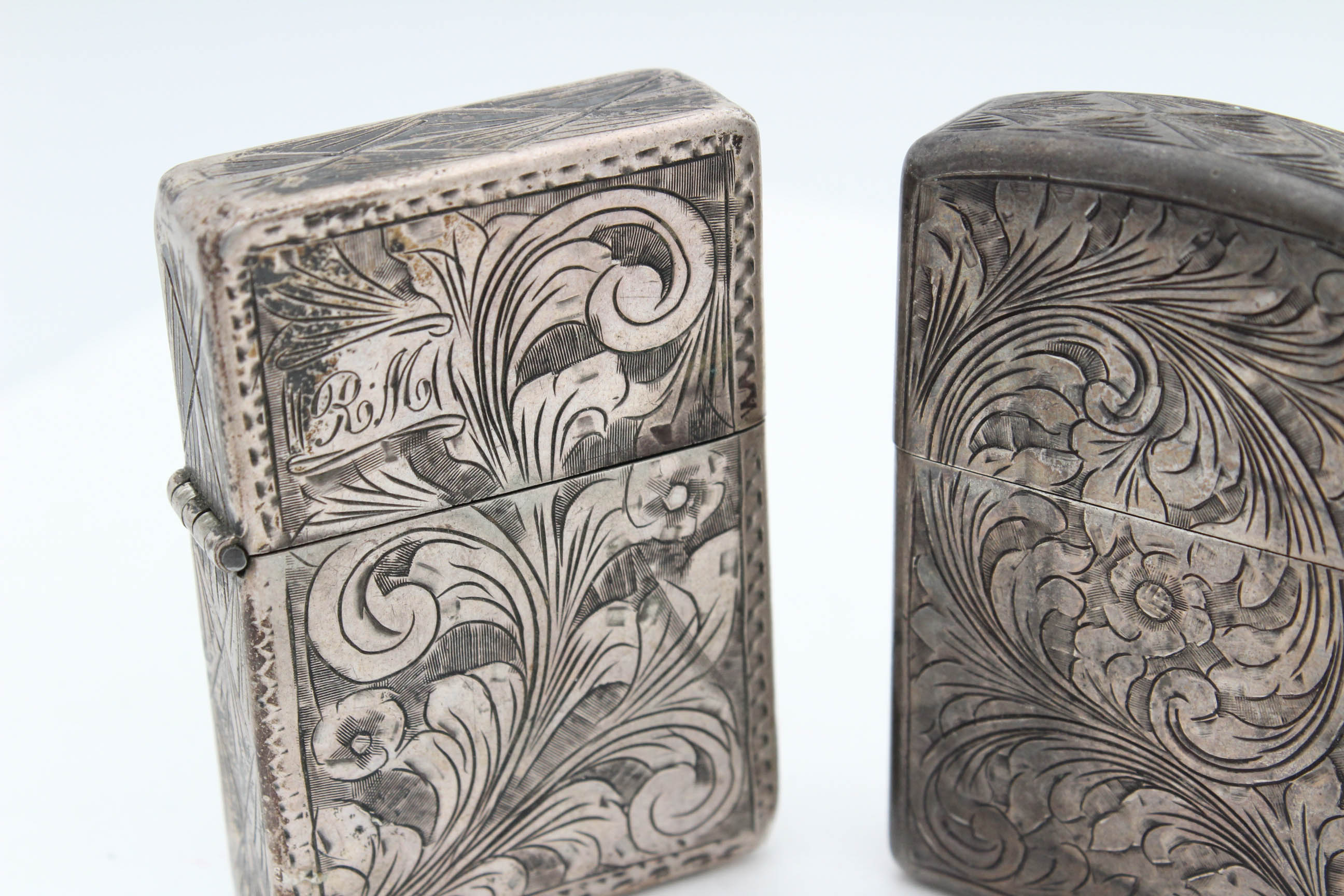 Vintage 800 Silver Lighters and Danish Silver Plate and Faux Tortoiseshell Comb