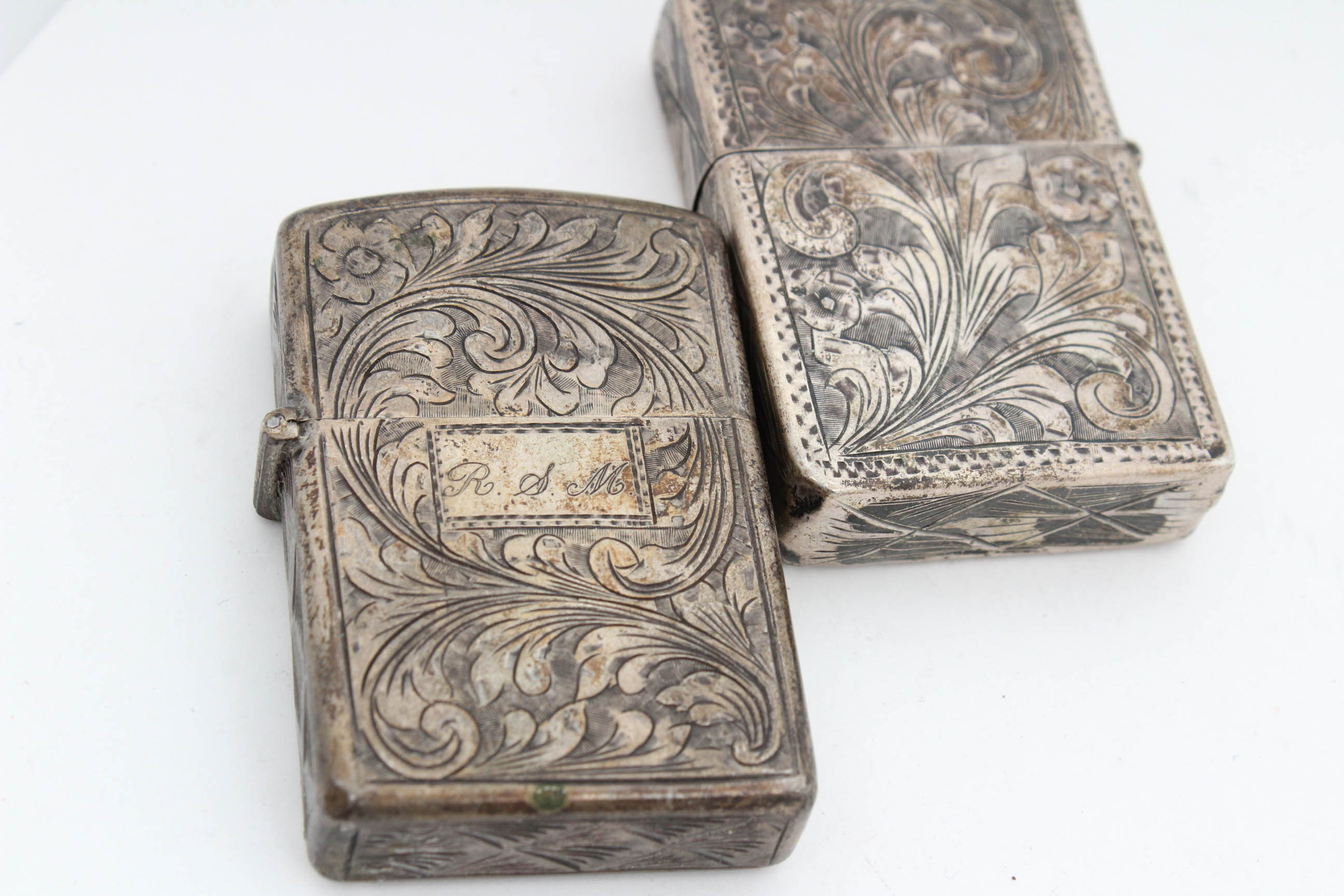 Vintage 800 Silver Lighters and Danish Silver Plate and Faux Tortoiseshell Comb