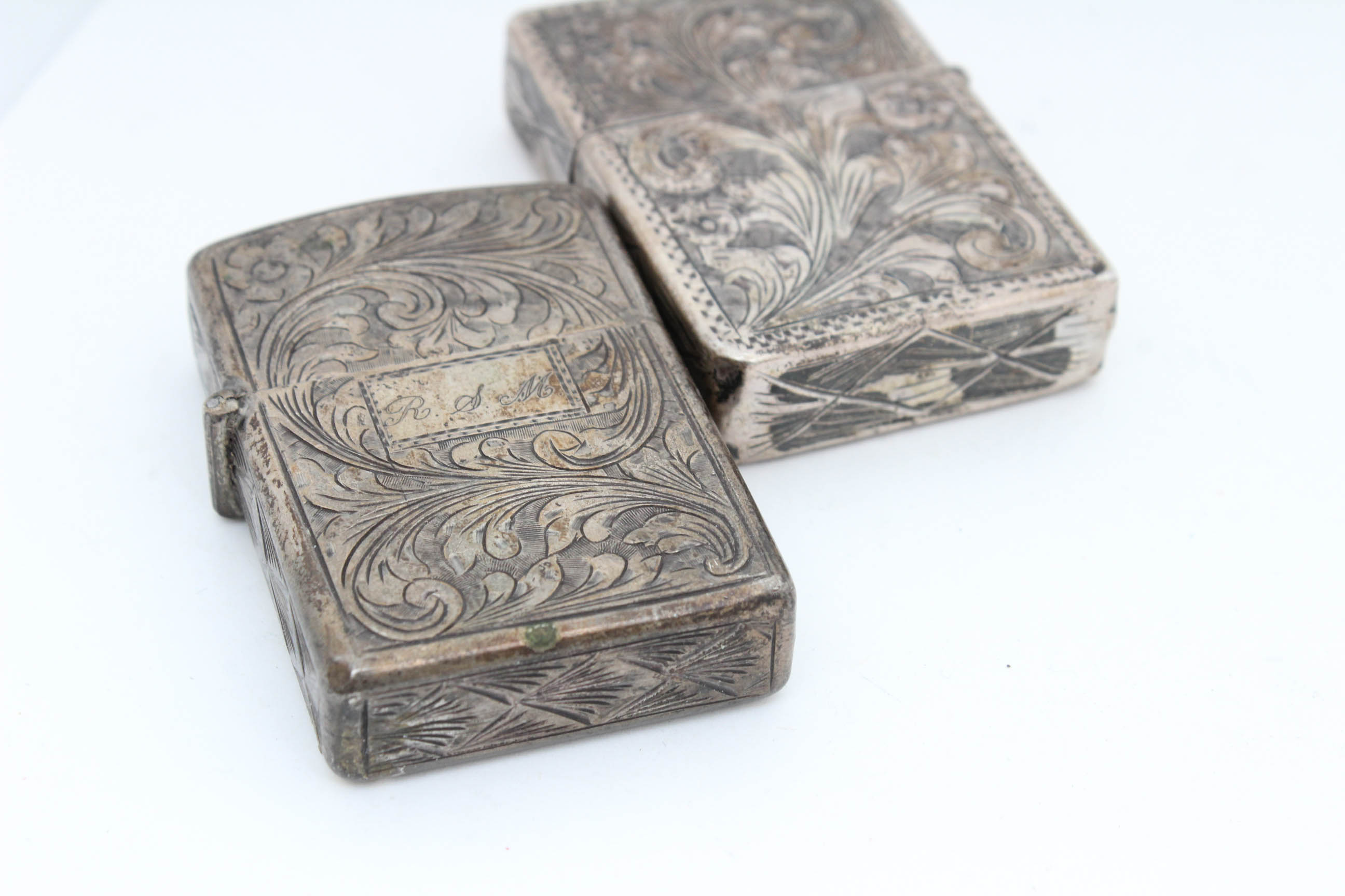 Vintage 800 Silver Lighters and Danish Silver Plate and Faux Tortoiseshell Comb