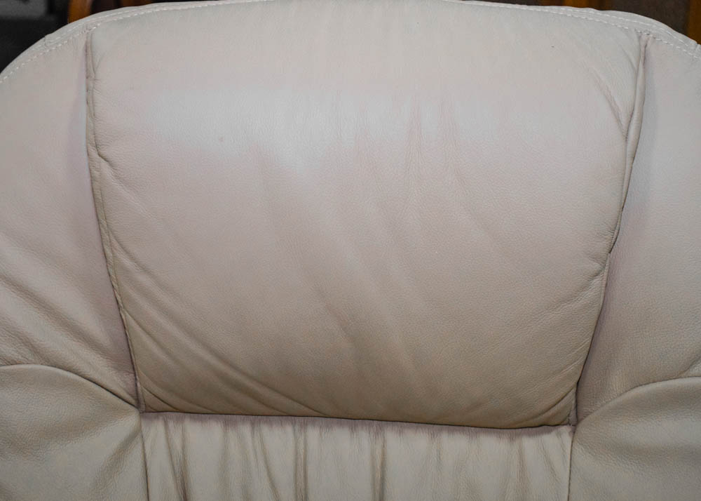 Cuir Leather Reclining Armchair and Ottoman by Lane Furniture