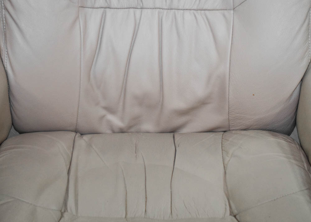 Cuir Leather Reclining Armchair and Ottoman by Lane Furniture