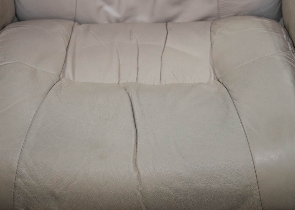 Cuir Leather Reclining Armchair and Ottoman by Lane Furniture