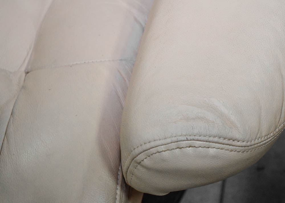 Cuir Leather Reclining Armchair and Ottoman by Lane Furniture