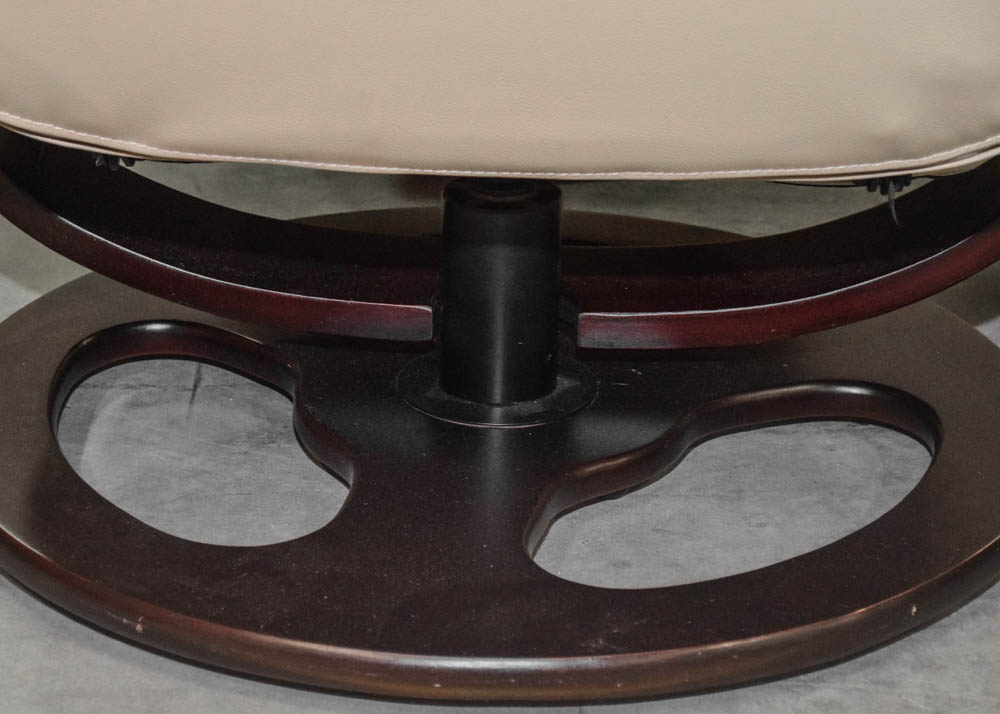 Cuir Leather Reclining Armchair and Ottoman by Lane Furniture