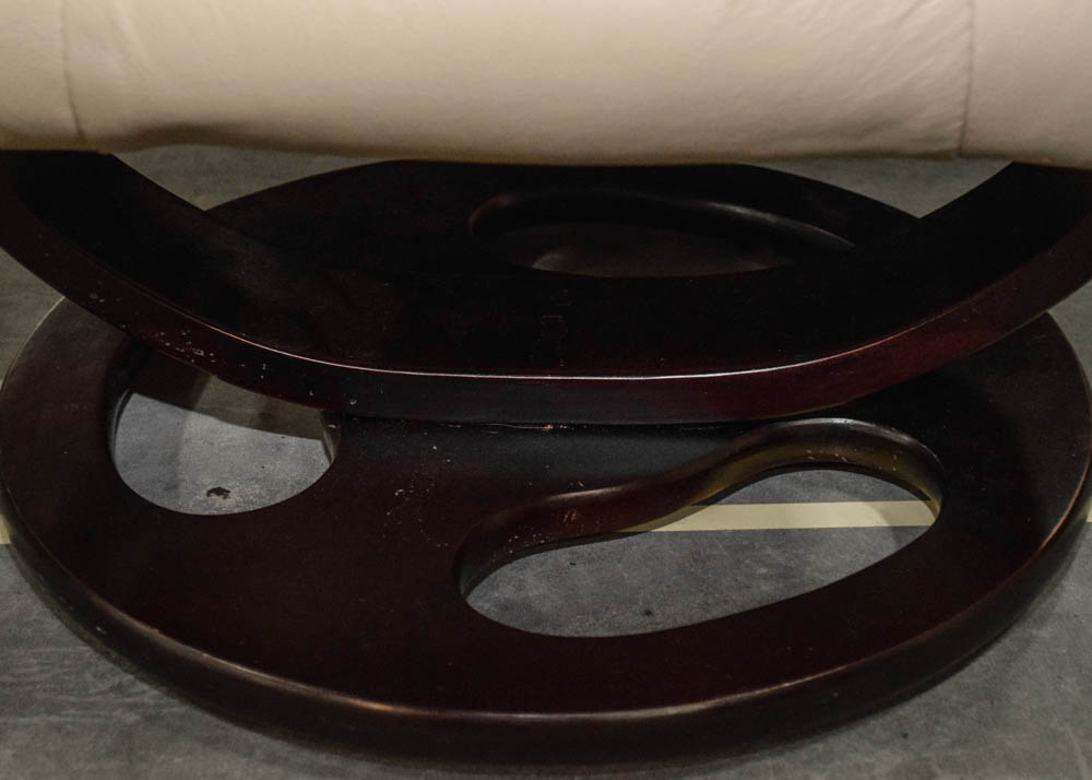 Cuir Leather Reclining Armchair and Ottoman by Lane Furniture