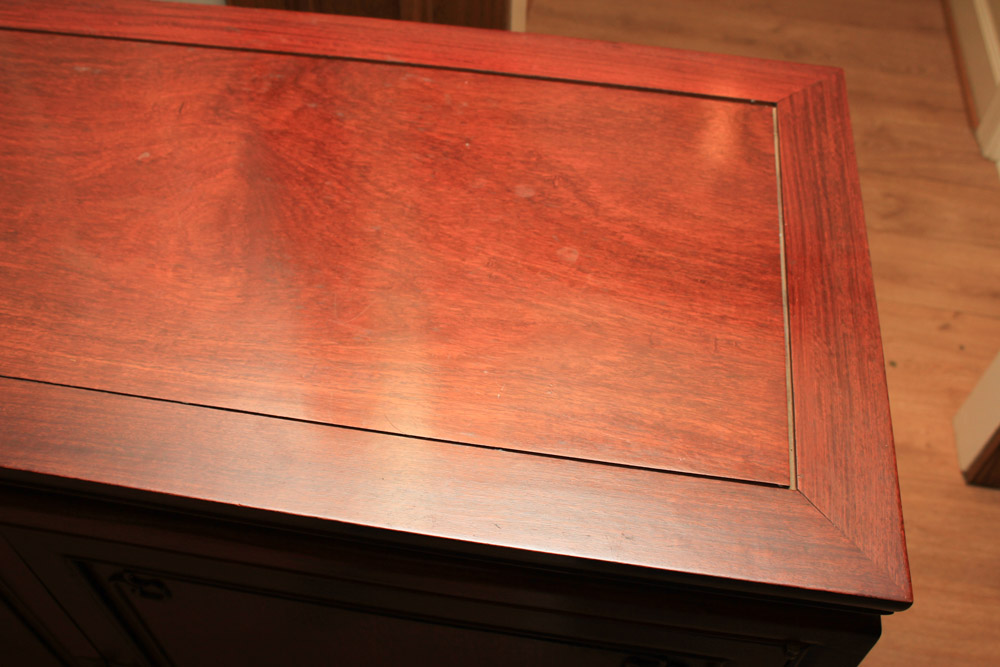 Vintage Chinese Carved Padauk Cabinet