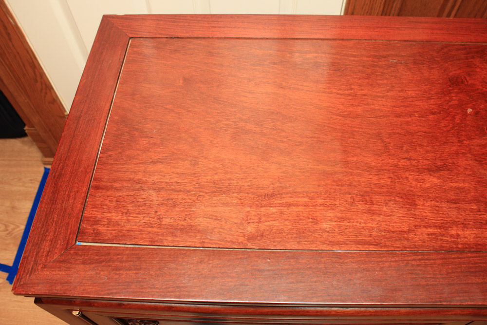 Vintage Chinese Carved Padauk Cabinet