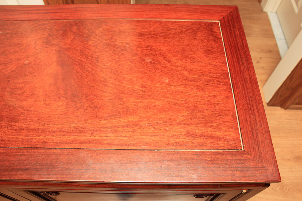 Vintage Chinese Carved Padauk Cabinet