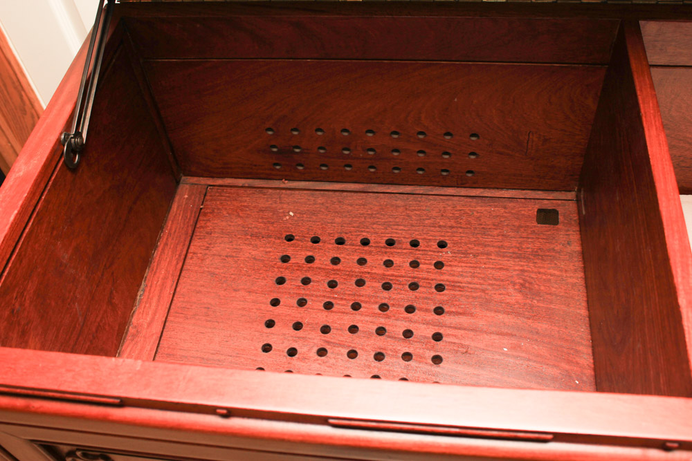 Vintage Chinese Carved Padauk Cabinet