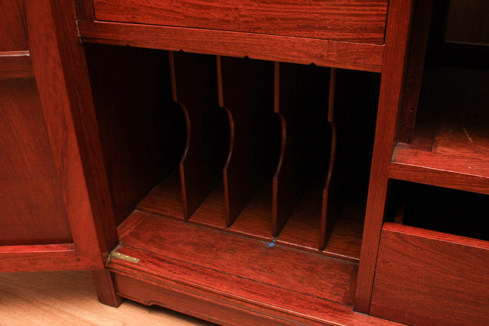 Vintage Chinese Carved Padauk Cabinet