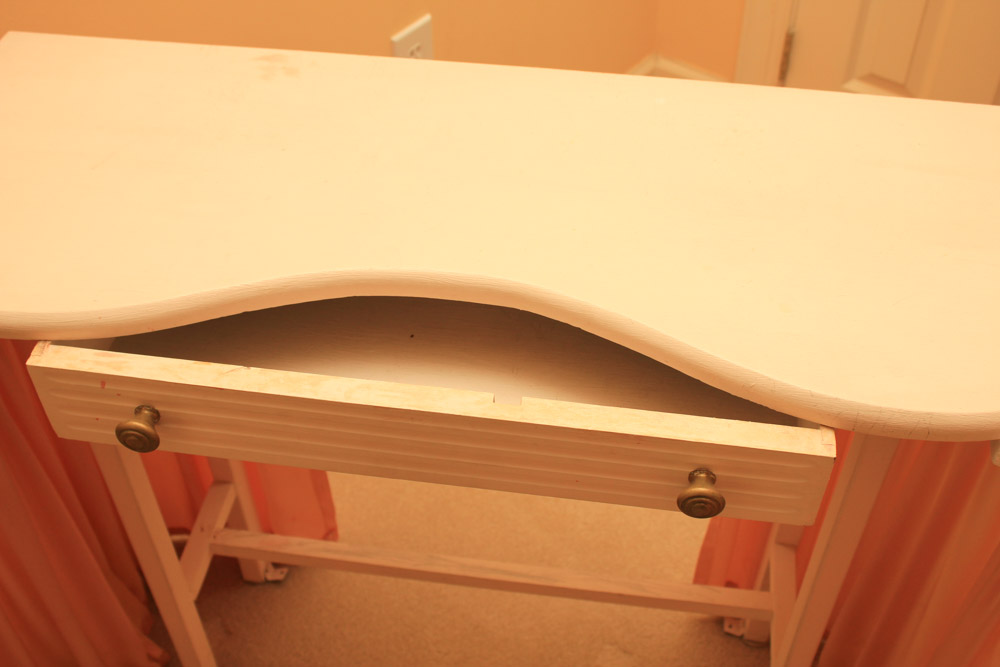 Pink Satin Skirted Vanity Table