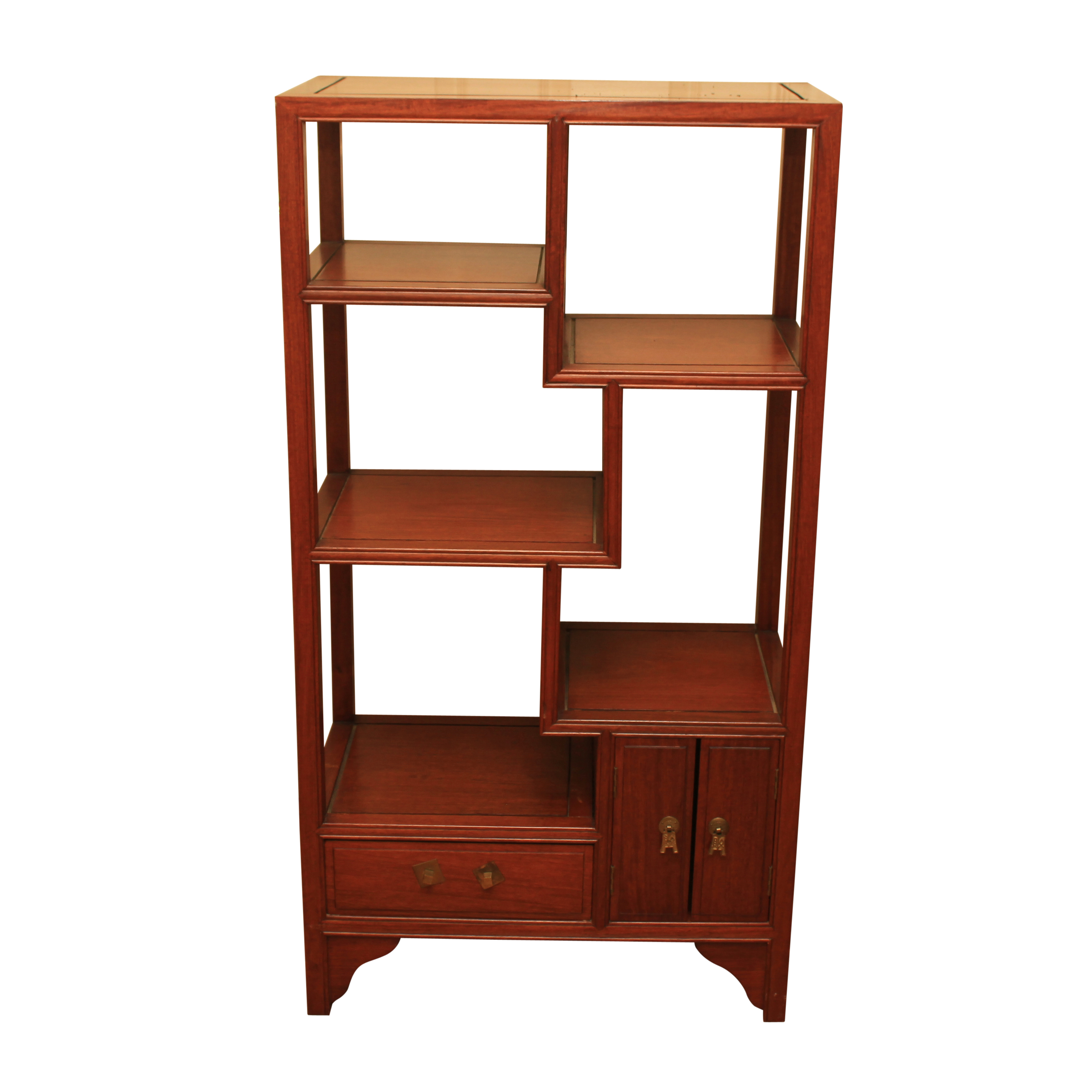 Vintage Chinese Padauk Tiered Shelving Unit