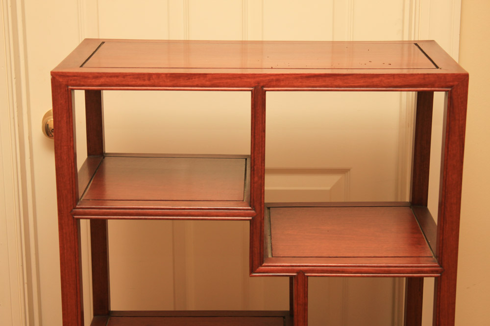 Vintage Chinese Padauk Tiered Shelving Unit