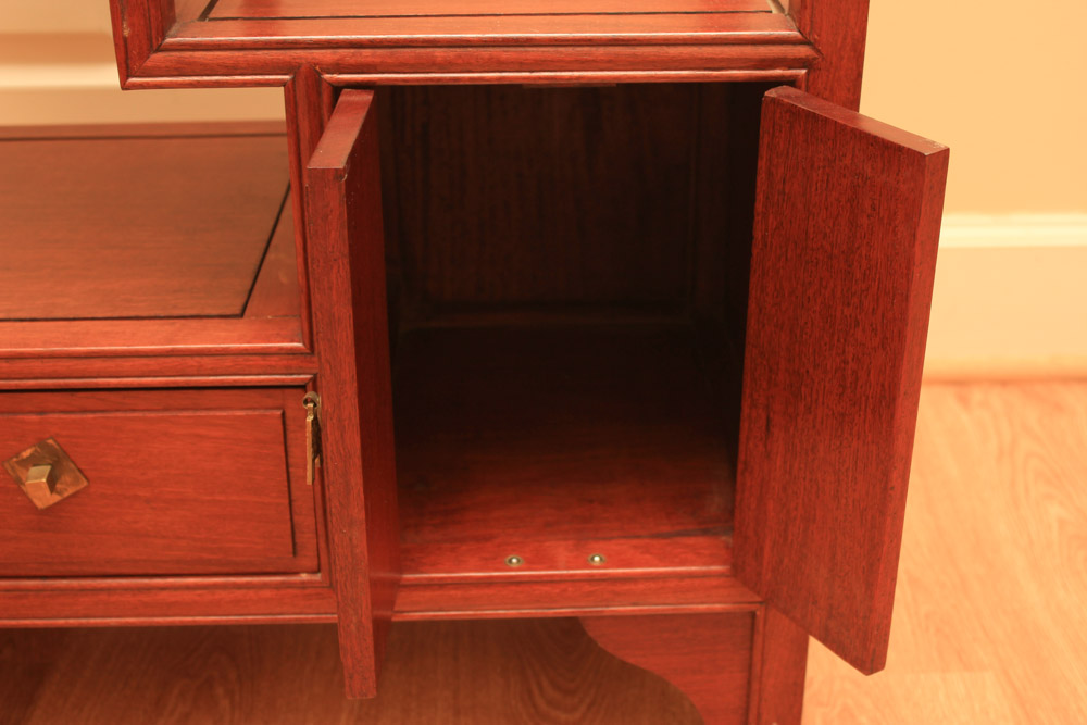 Vintage Chinese Padauk Tiered Shelving Unit