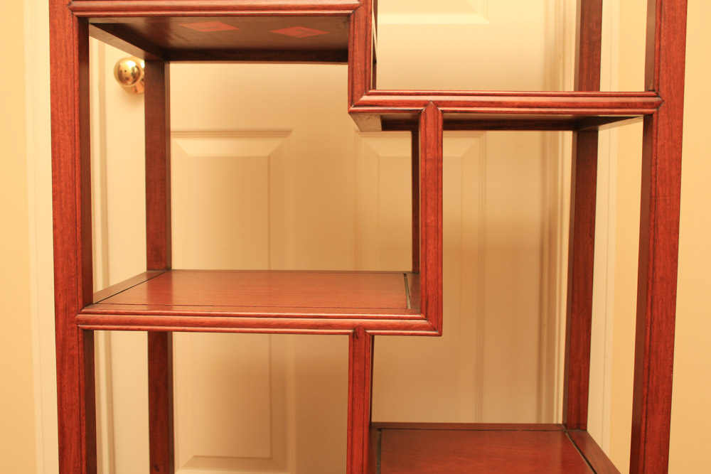 Vintage Chinese Padauk Tiered Shelving Unit