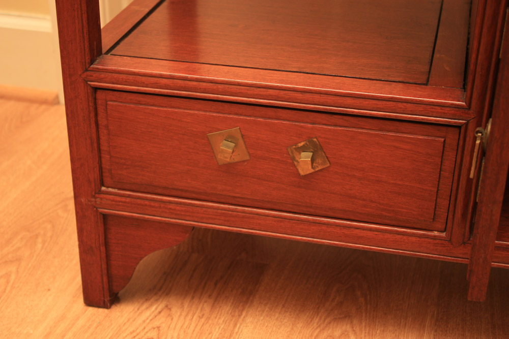 Vintage Chinese Padauk Tiered Shelving Unit
