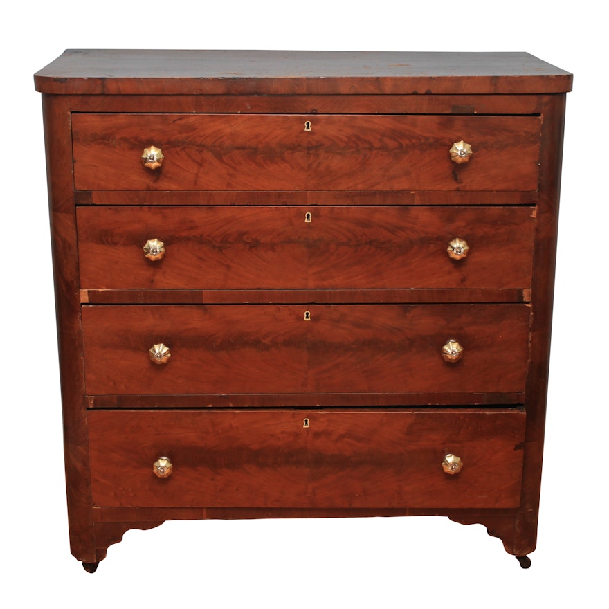 Antique Burled Walnut Chest of Drawers
