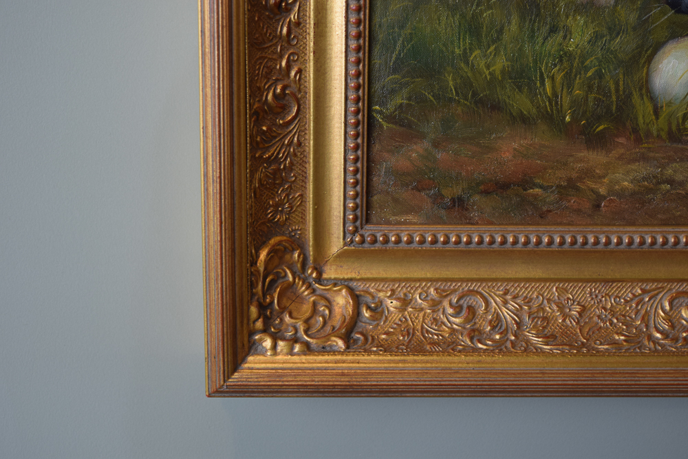 C. Nicholas Oil Painting of Rabbits