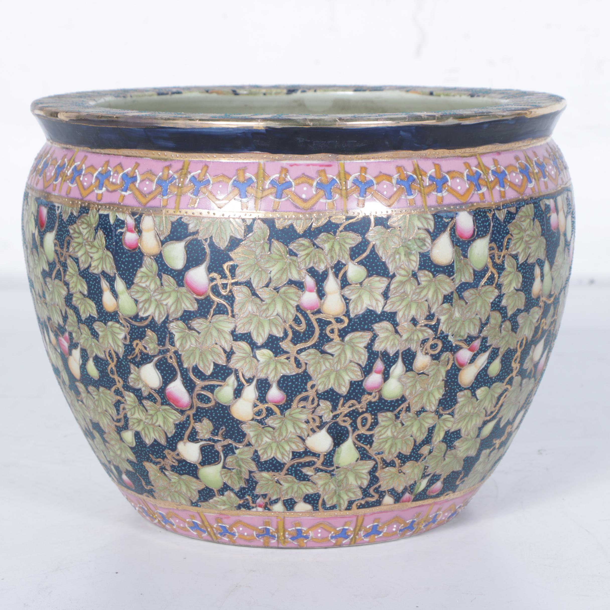 Blue Ridge Designs Chinese Koi Fish Bowl Ceramic Planter