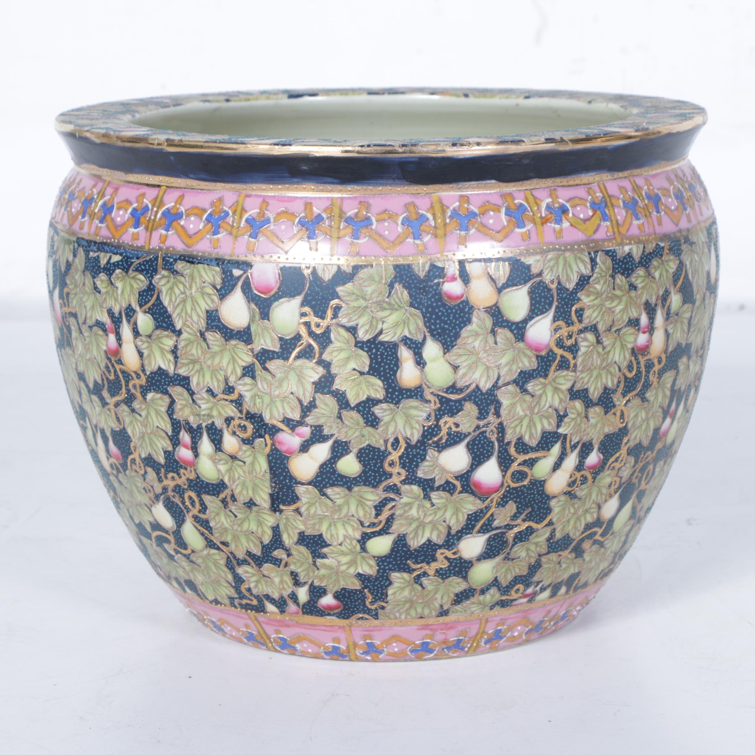 Blue Ridge Designs Chinese Koi Fish Bowl Ceramic Planter