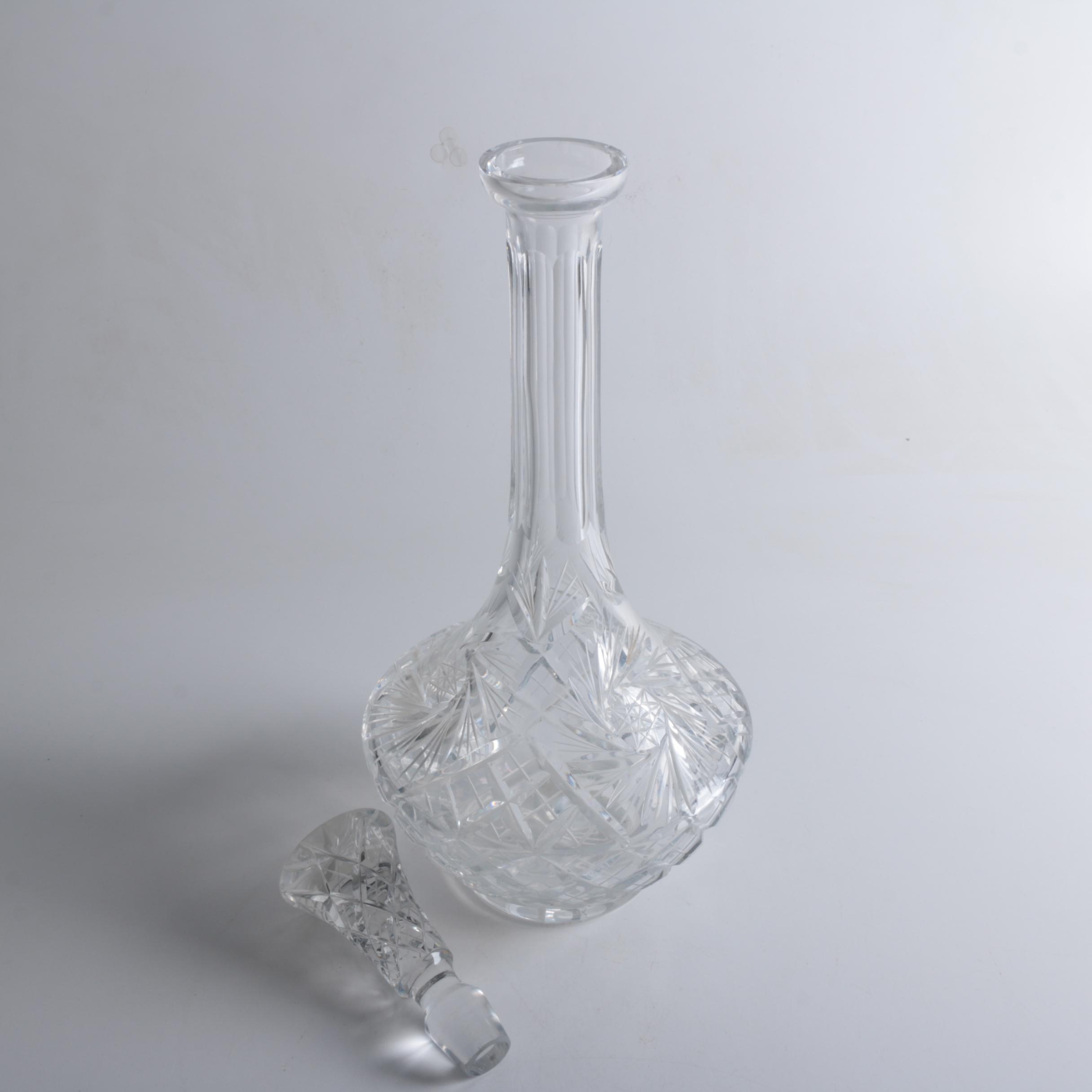 American Cut "Eleanor" Crystal Decanter and Vase