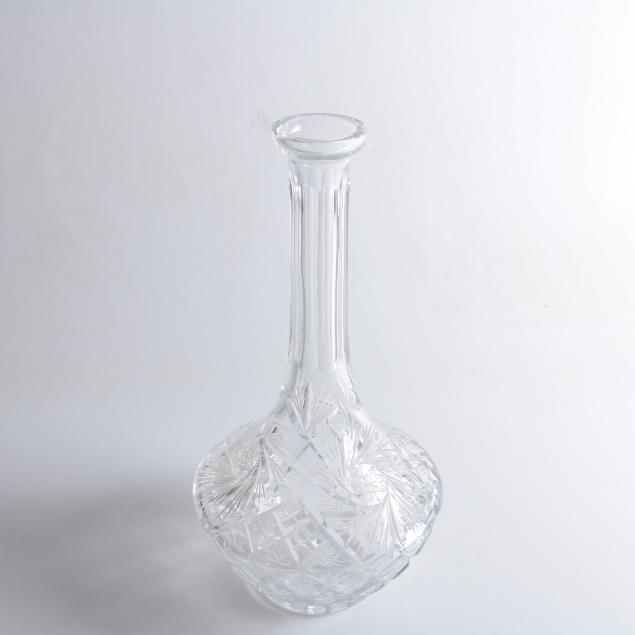 American Cut "Eleanor" Crystal Decanter and Vase