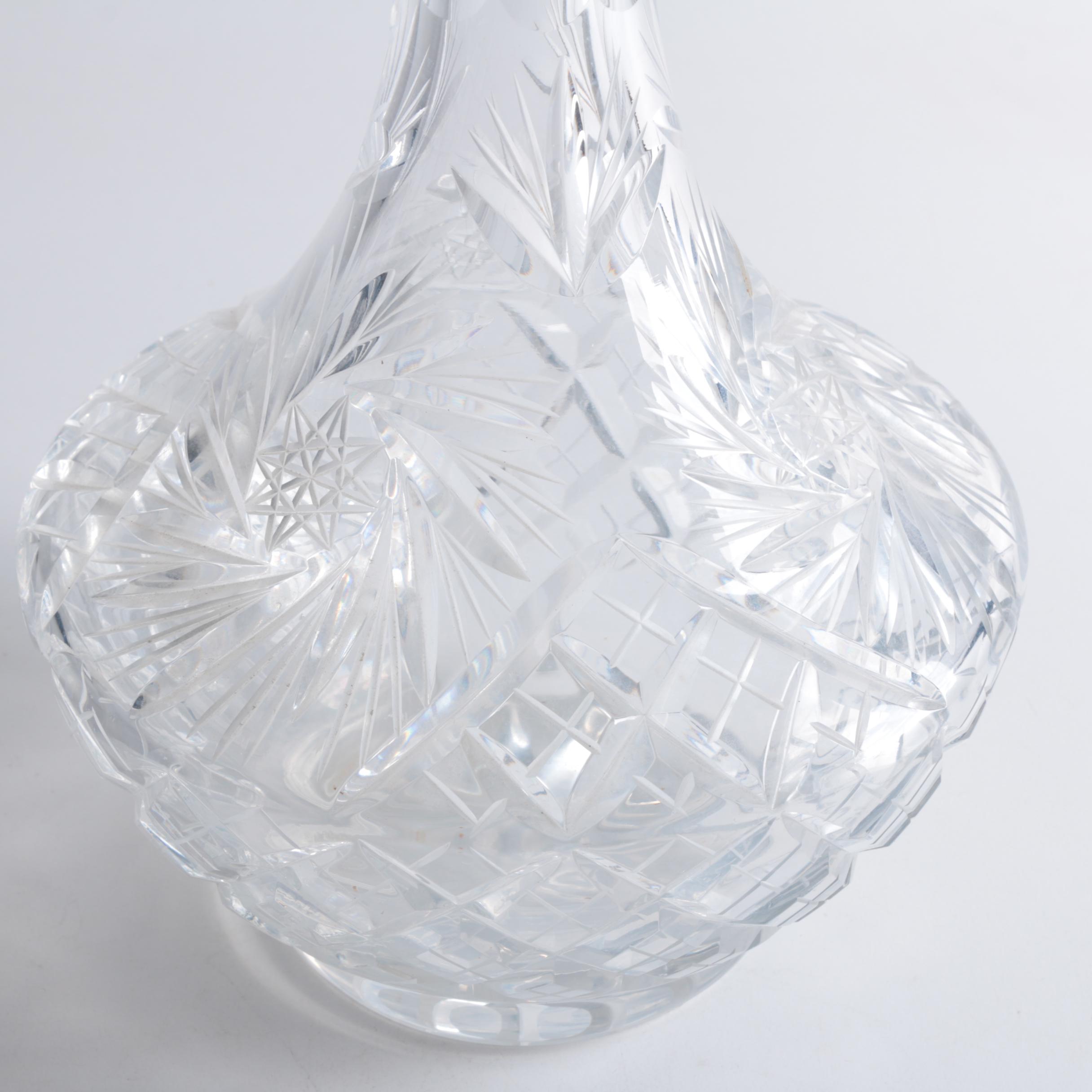 American Cut "Eleanor" Crystal Decanter and Vase