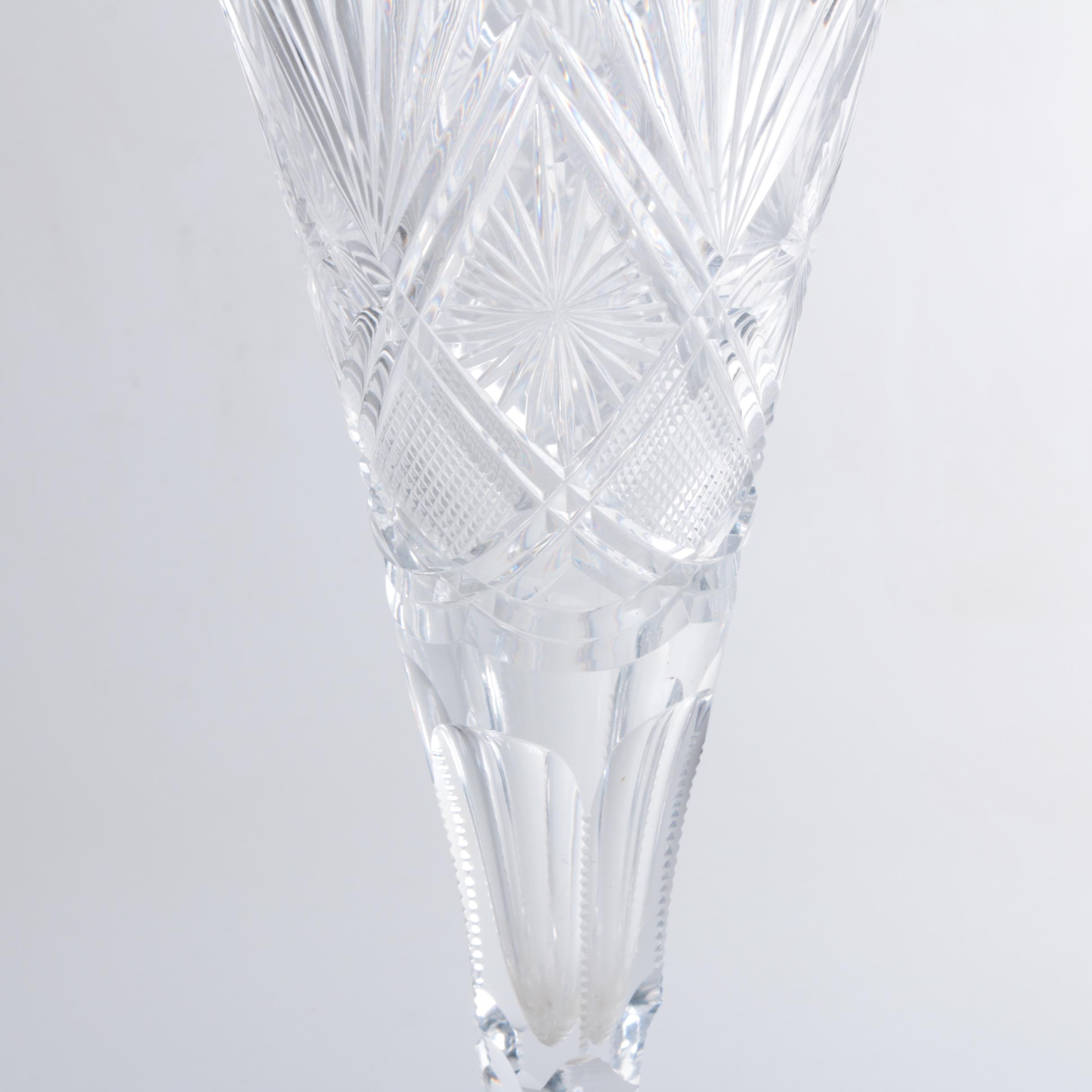 American Cut "Eleanor" Crystal Decanter and Vase
