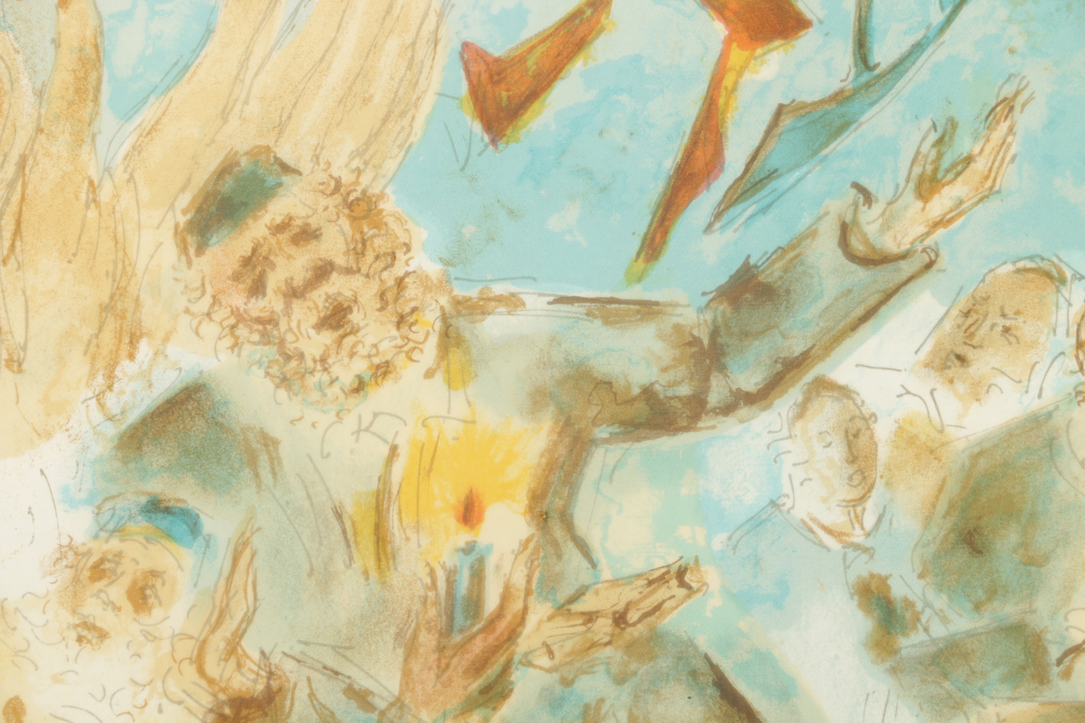 Chaim Gross Color Lithograph "Tisha B'av"