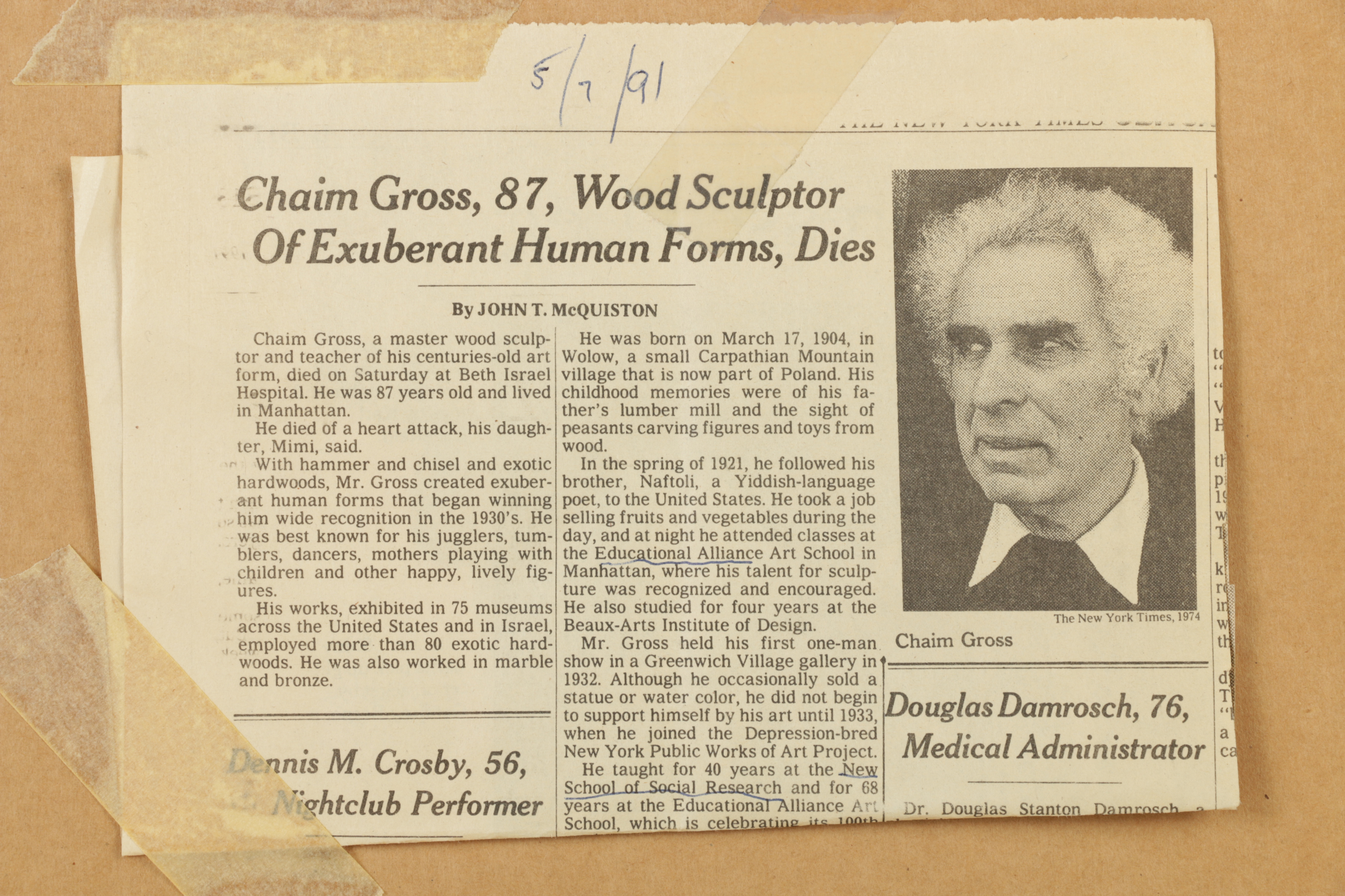 Chaim Gross Color Lithograph "Tisha B'av"