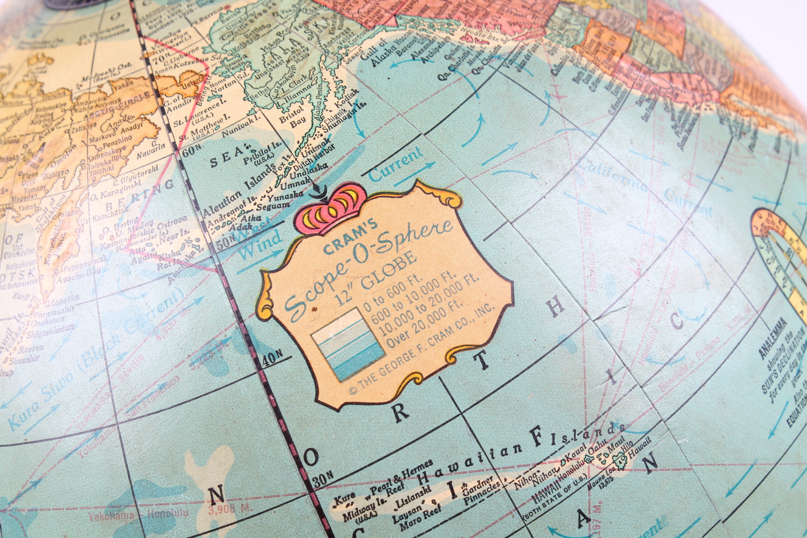 1966 Cram's "Scope-O-Sphere" 12-Inch Globe