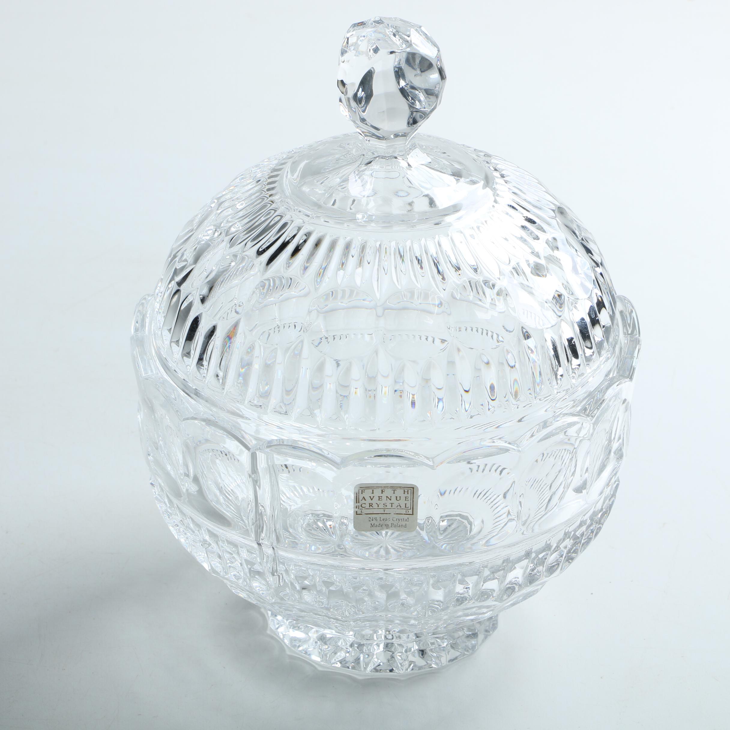 Fifth Avenue Crystal Candy Dish and Crystal Compote