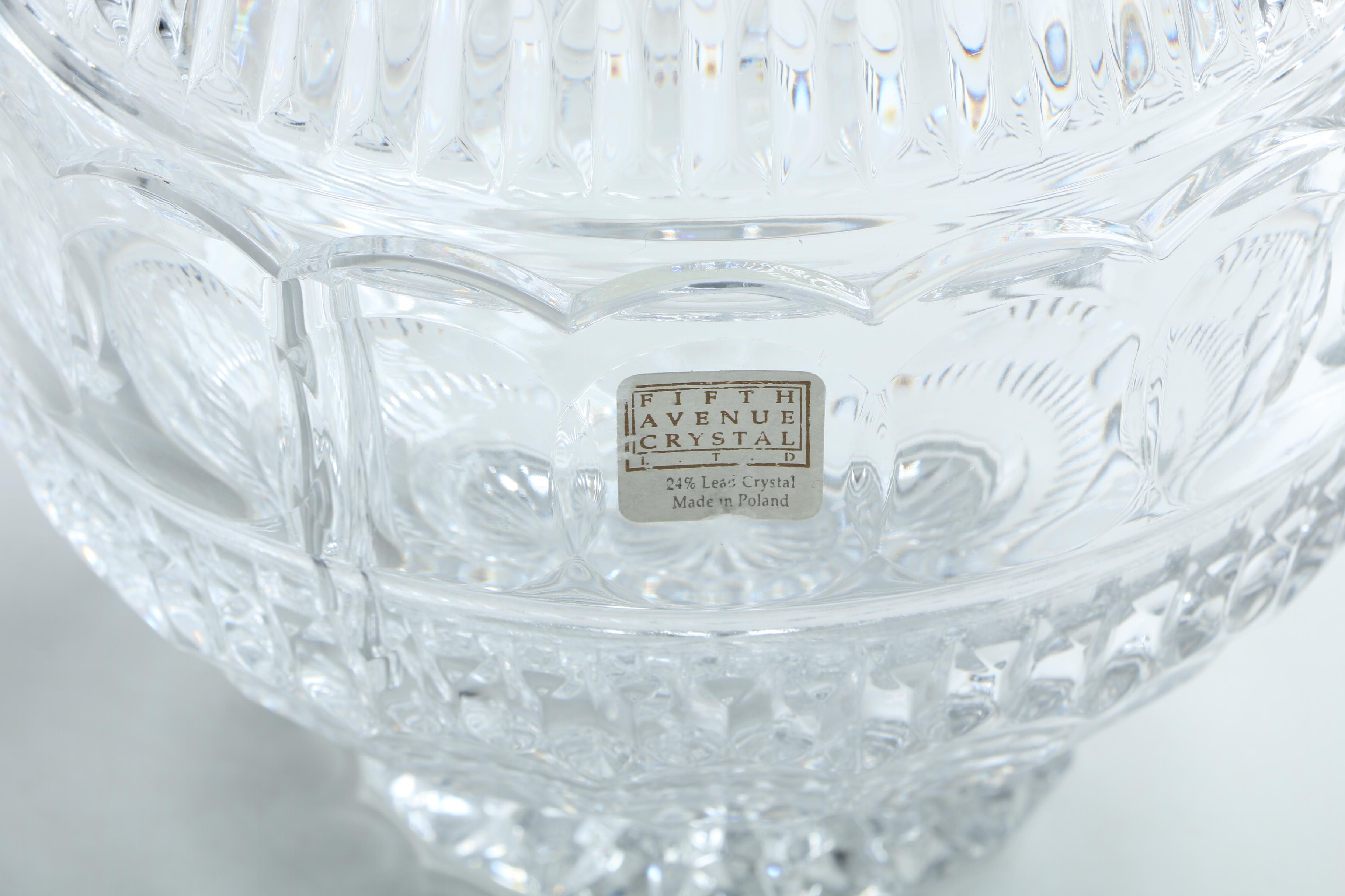 Fifth Avenue Crystal Candy Dish and Crystal Compote