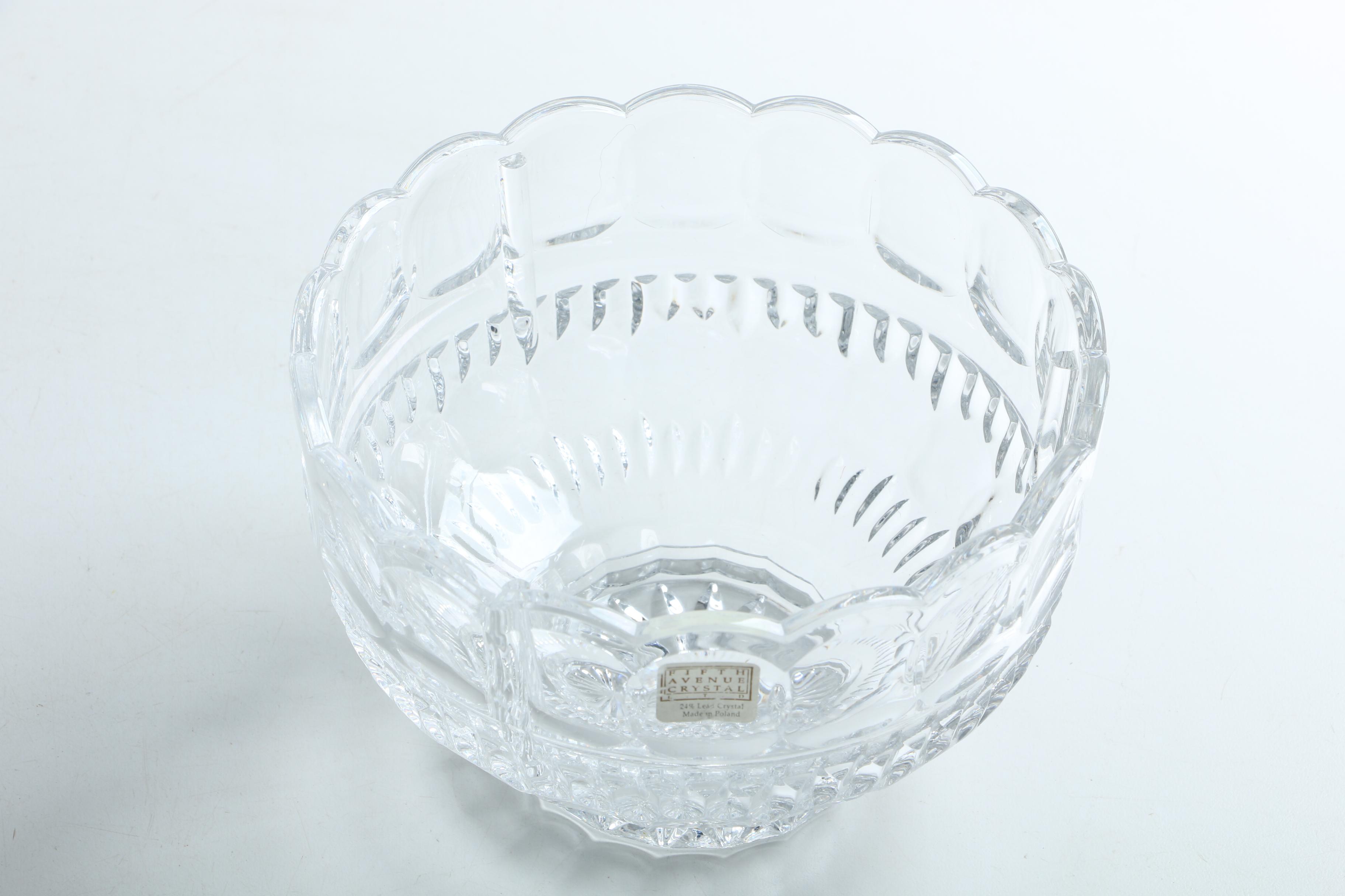 Fifth Avenue Crystal Candy Dish and Crystal Compote