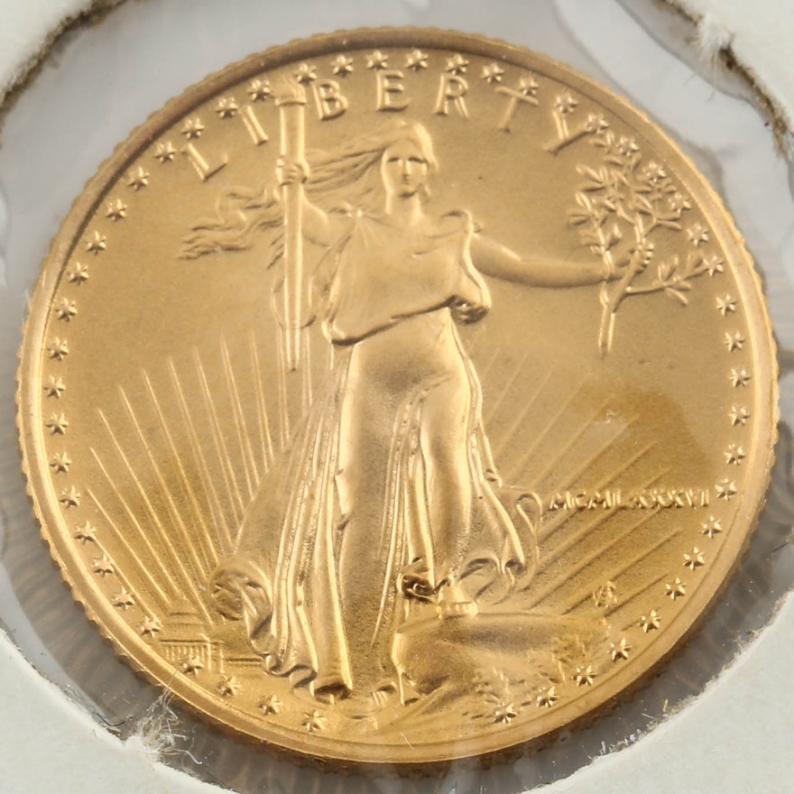 First Year of Issue 1986 Five Dollar Tenth-Ounce Gold Eagle Coin