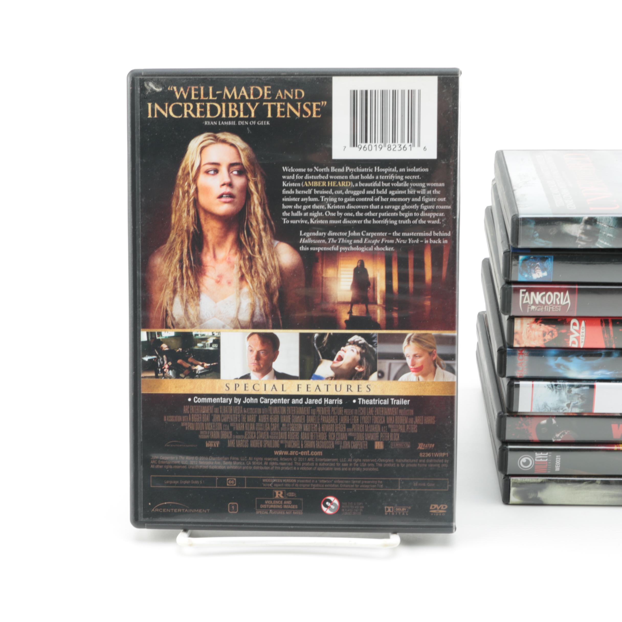 Horror Themed Movie DVD Collection Including John Carpenter's "The Ward"