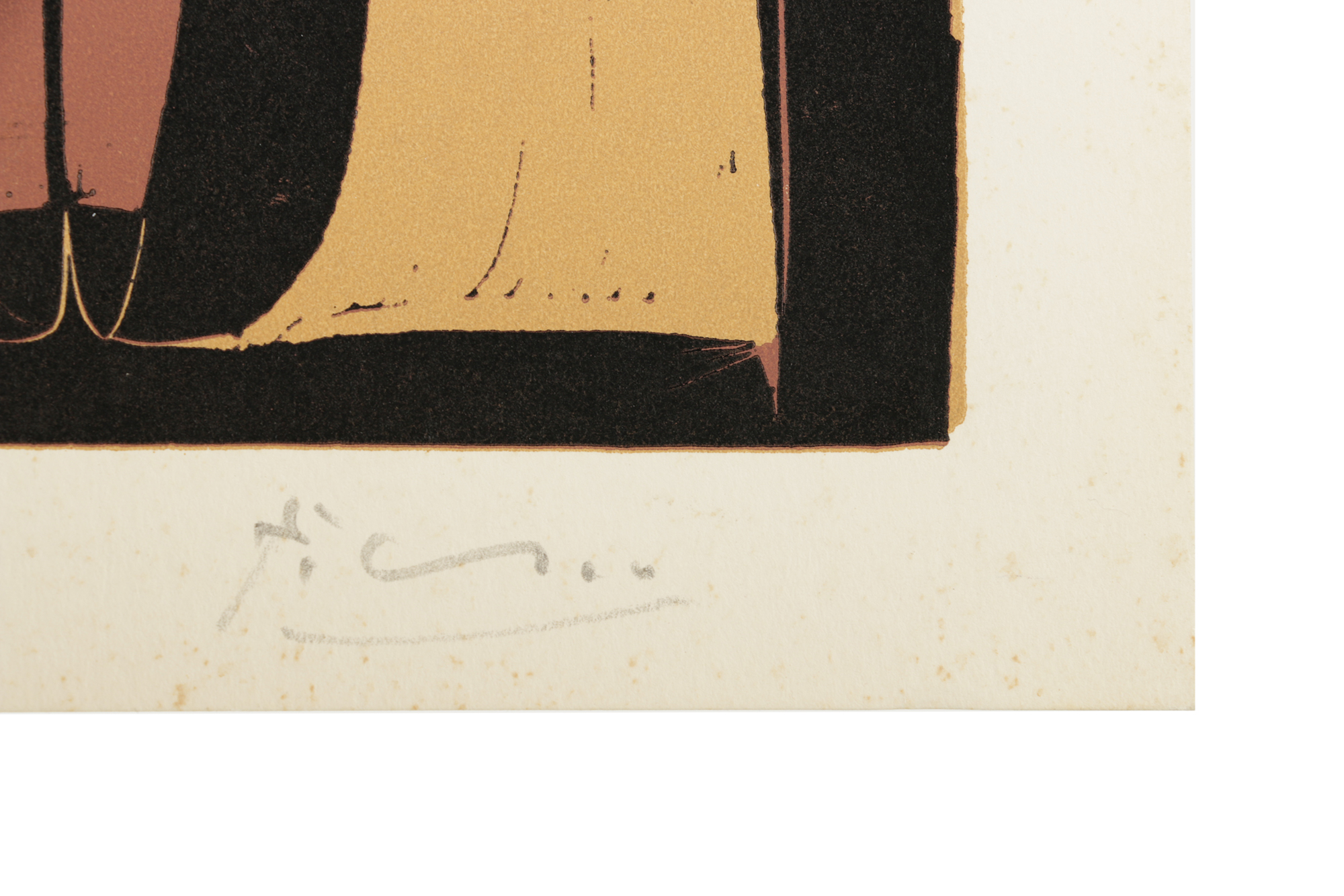 Pablo Picasso Color Linoleum Cut "Picador and Matador"