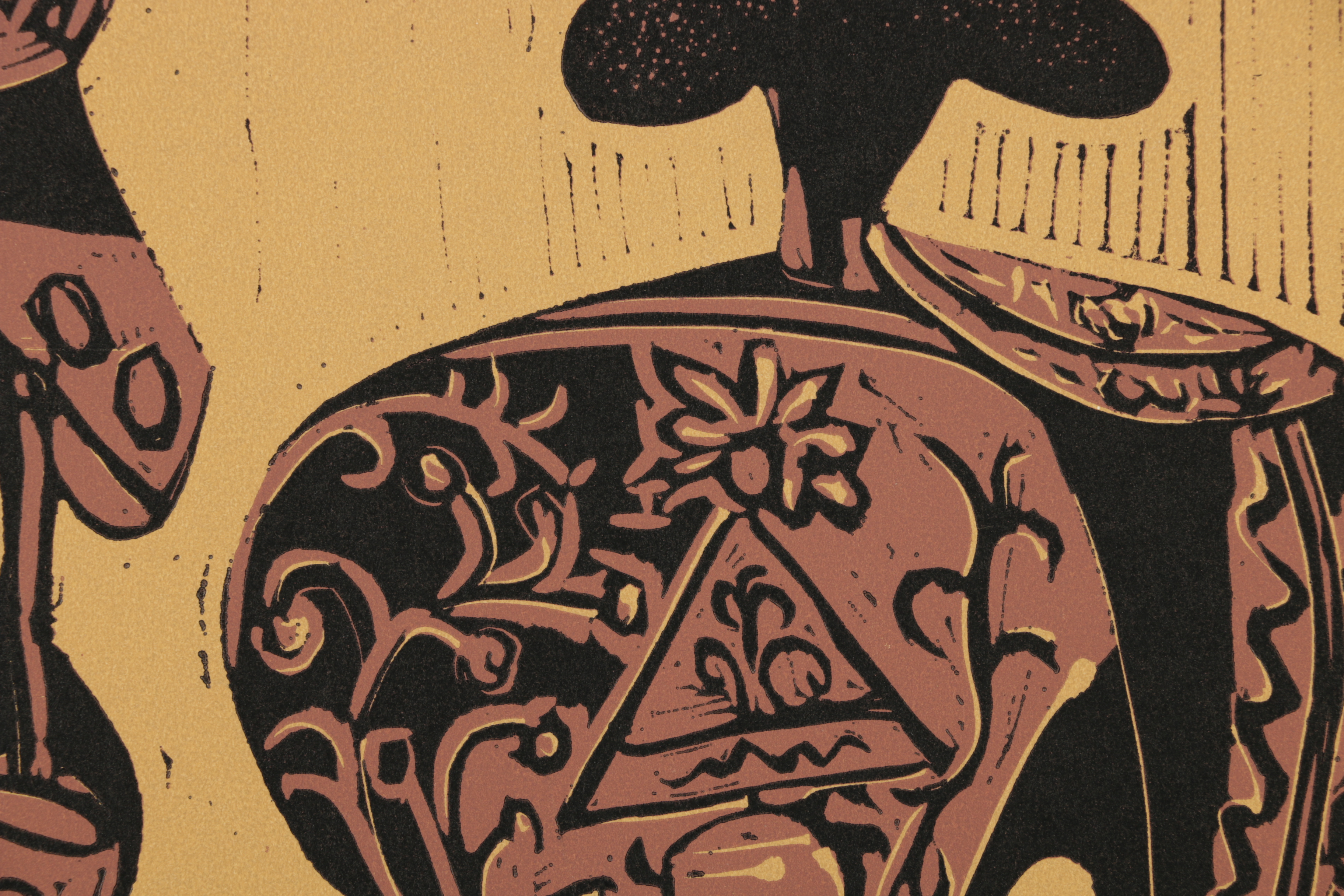 Pablo Picasso Color Linoleum Cut "Picador and Matador"