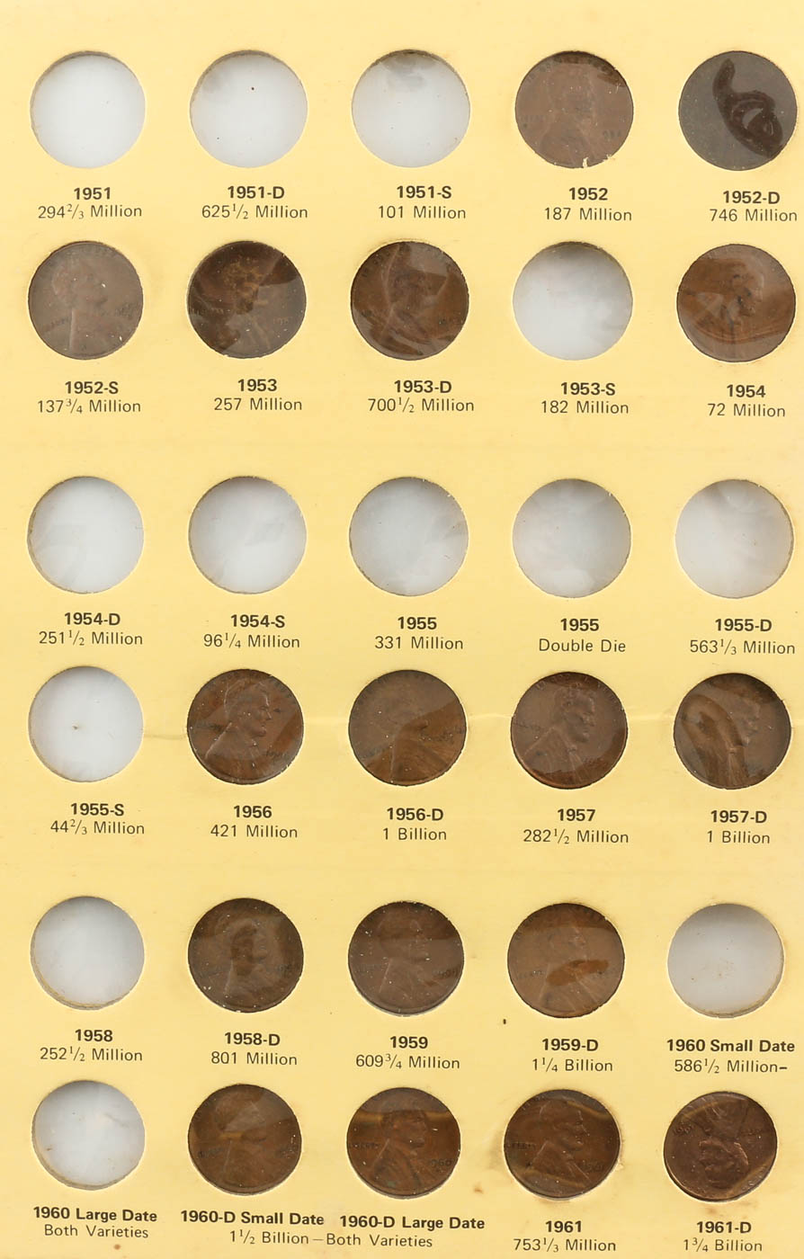Group of Over One Hundred Lincoln Cents and Thirteen Jefferson Nickels