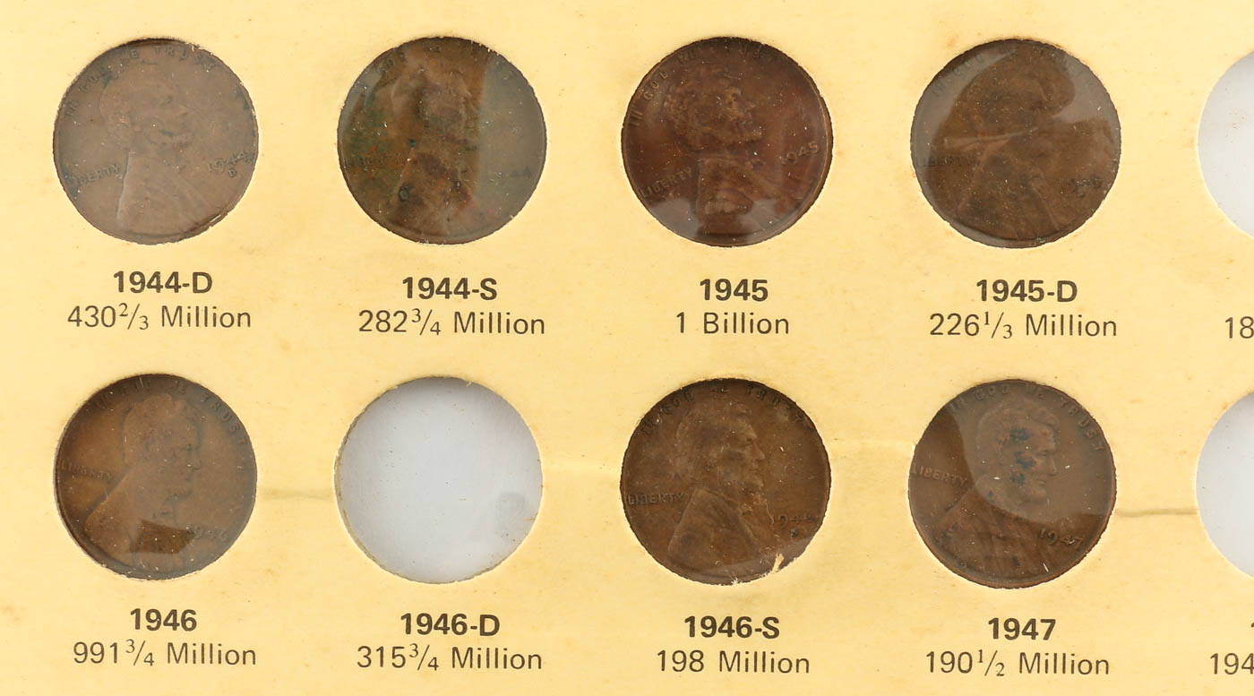 Group of Over One Hundred Lincoln Cents and Thirteen Jefferson Nickels