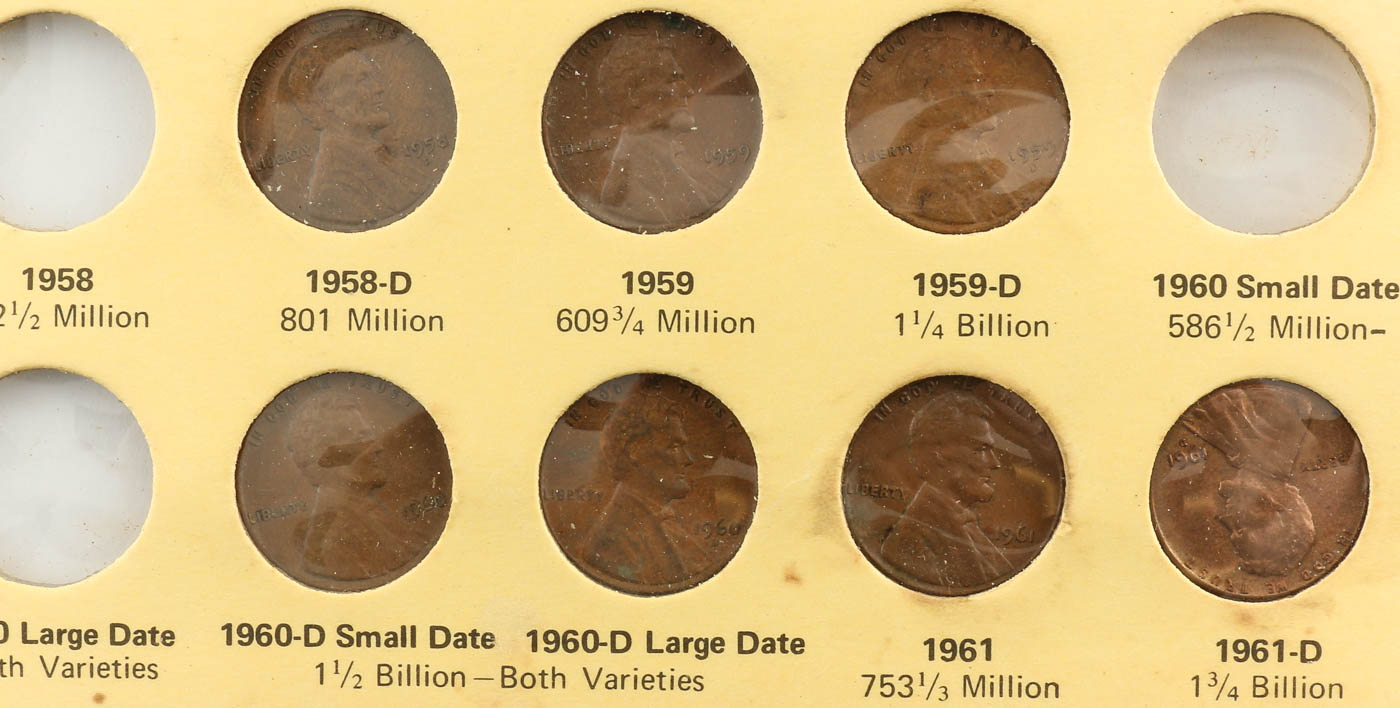 Group of Over One Hundred Lincoln Cents and Thirteen Jefferson Nickels