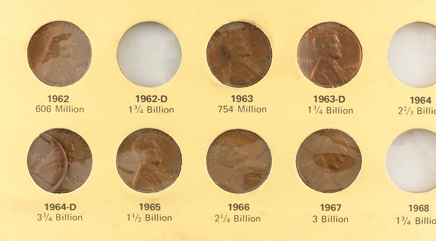 Group of Over One Hundred Lincoln Cents and Thirteen Jefferson Nickels